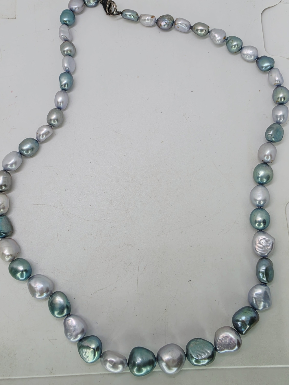 Stunning Honora Freshwater Pearl 925 Silver Clasp Blue Silver Luster Necklace